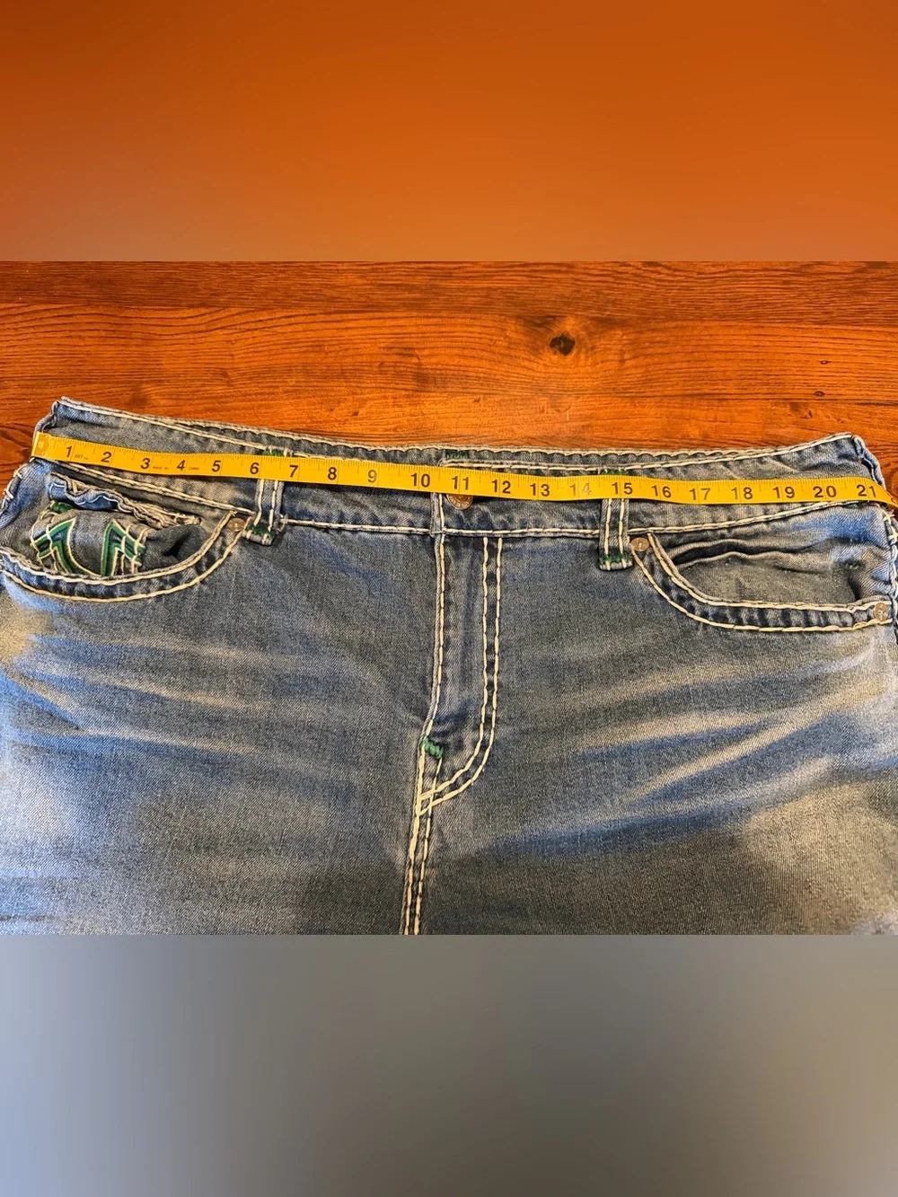 True Religion Ricky Relaxed Straight Jeans Men’s 38 Green Horseshoe Y2K